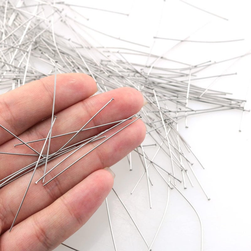 TAODAN Head Pins 200pcs 70mm 304 Stainless Steel Flat Head Pins Jewelry Making Pins 0.6mm Beading Pin - Image 2